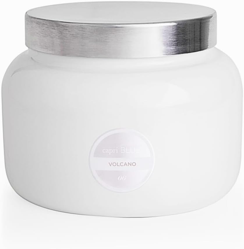 Capri Blue Volcano Scented Candles - Luxury Glass Jar Candles for Home Scented with Tropical Fruit & Sugared Citrus - Soy Wax Blend - Capri Blue Volcano - Jumbo White Color (48 oz)