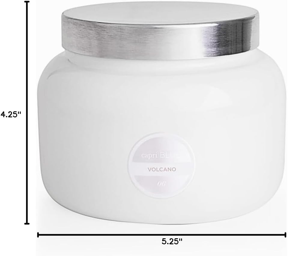 Capri Blue Volcano Scented Candles - Luxury Glass Jar Candles for Home Scented with Tropical Fruit & Sugared Citrus - Soy Wax Blend - Capri Blue Volcano - Jumbo White Color (48 oz)