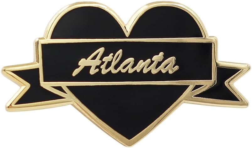 I Heart Atlanta Lapel Pin by Real Sic – I Love Atlanta Souvenir Pin for Jackets, Backpacks, Bags, Hats & Tops