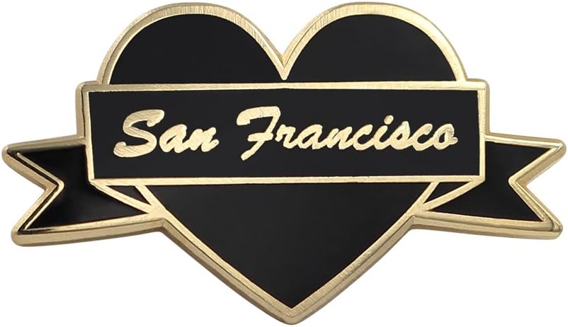 I Heart San Francisco Enamel Pin by Real Sic - San Fran Lapel Pin - I Love San Francisco Souvenir Pin for Jackets, Backpacks, Bags, Hats & Tops