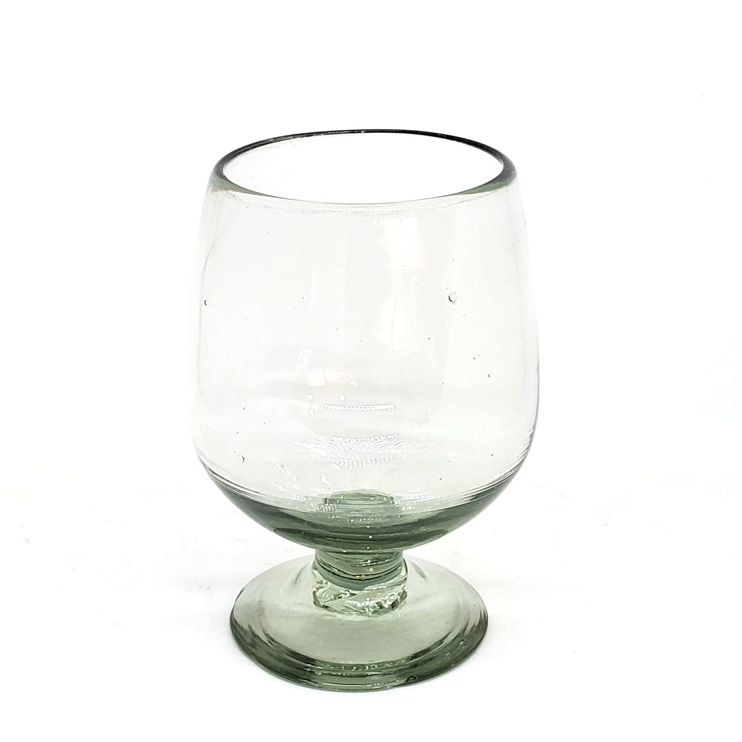 Clear 14 oz Drinking Glasses (set of 6), Hand Blown Mexican Glassware, Recycled Glass Drinking Glasses, Lead-Free, Cocktail Margarita Glasses, Wine Glasses, Shot Glasses, Whiskey Glasses (Drinking)