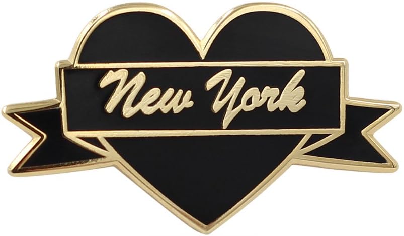 New York Enamel Pin by Real Sic - NYC Lapel Pin - I Love New York Souvenir Pin for Jackets, Backpacks, Bags, Hats & Tops