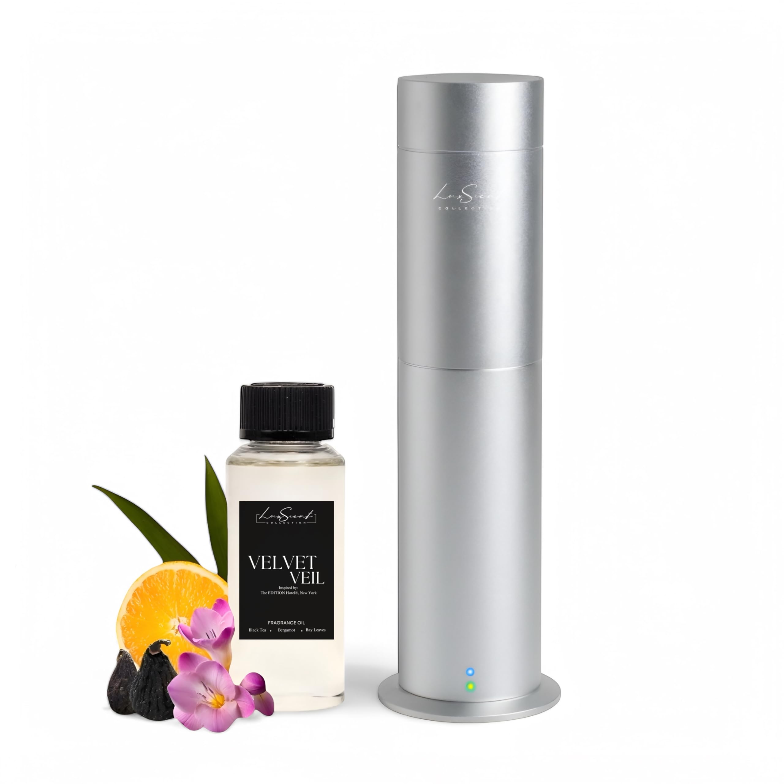 Aroma Scent Diffuser Starter Kit for Up to 1000SQ. FT. Coverage - 120ML Waterless Essential Oil Scent Included - Luxury Aroma Diffuser Ideal for Home, Office & Hotel (Black, Dream On)
