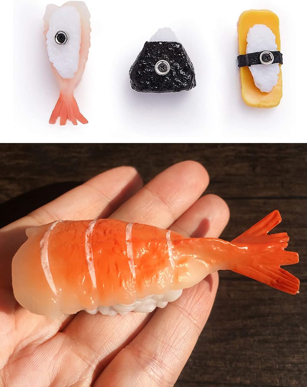Simulation Sushi Refrigerator Magnets, Resin Handmade Craft Tourist Travel City Japan Souvenir Collection Letter Refrigerator Sticker