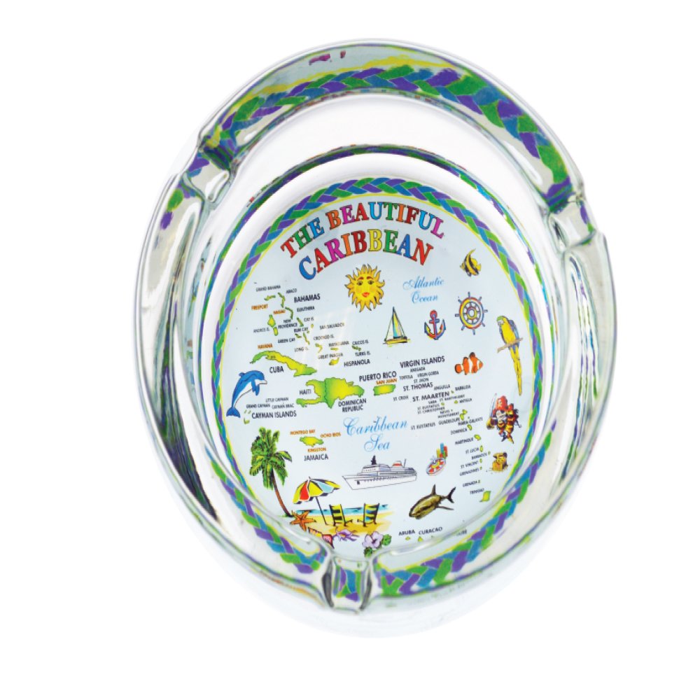 Ashtray Glass Florida Souvenir Gifts Ash Tray for Cigarette, Cigar, Ashes Holder, Florida State Map Gifts for Men & Women, Smoker Gifts (Florida)