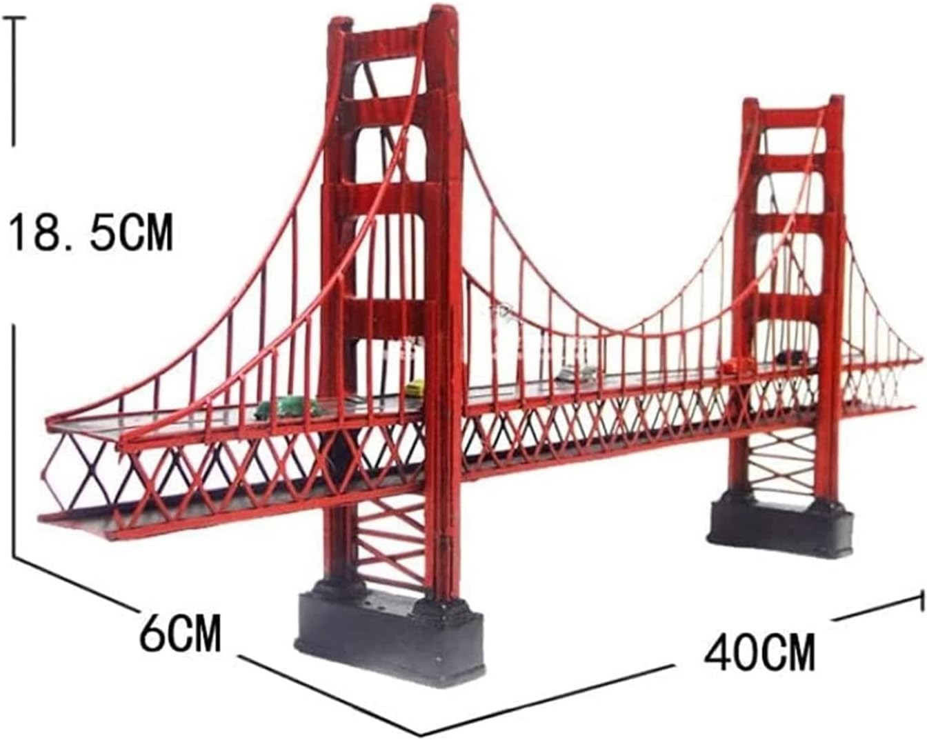 Sculpture Tabletop Decor Retro Metal Building Model Fashion Golden Gate Bridge 3D Metal Model Kit Sculpture, Souvenir Statues,Tabletop Decoration