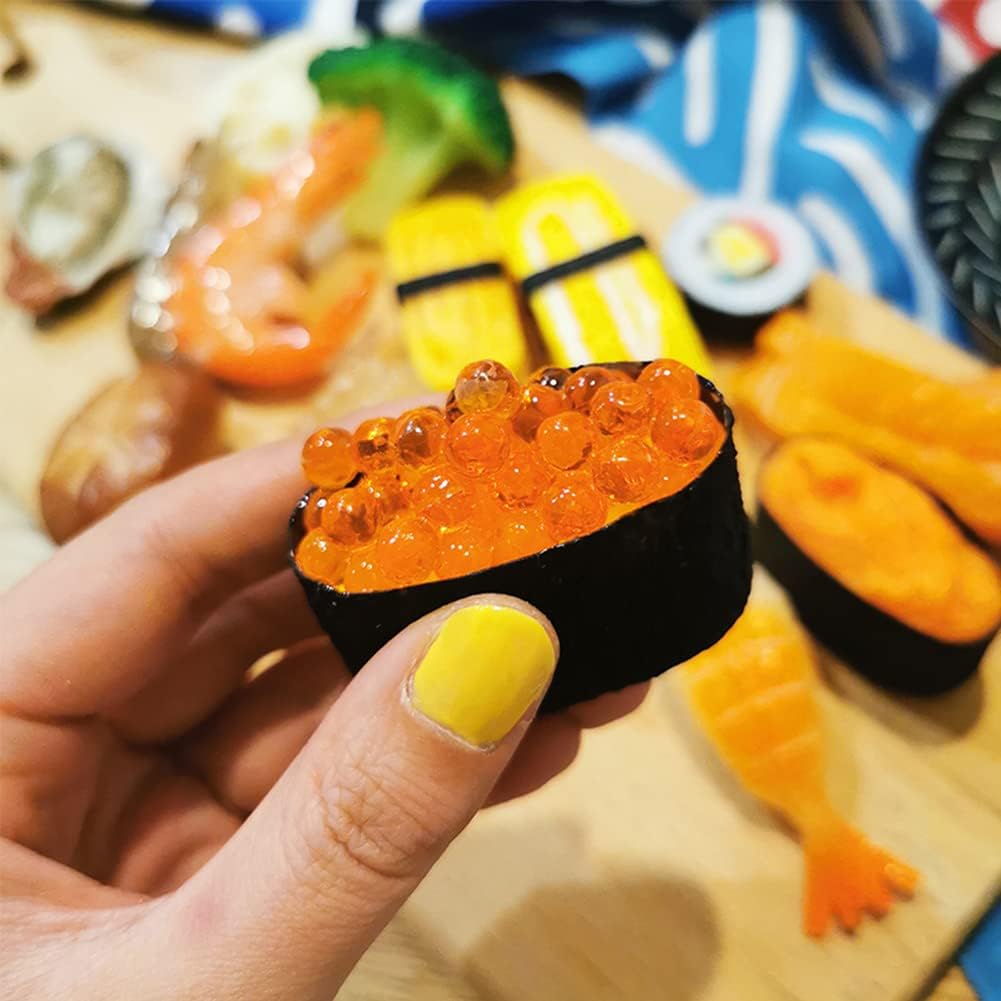 Simulation Sushi Refrigerator Magnets, Resin Handmade Craft Tourist Travel City Japan Souvenir Collection Letter Refrigerator Sticker