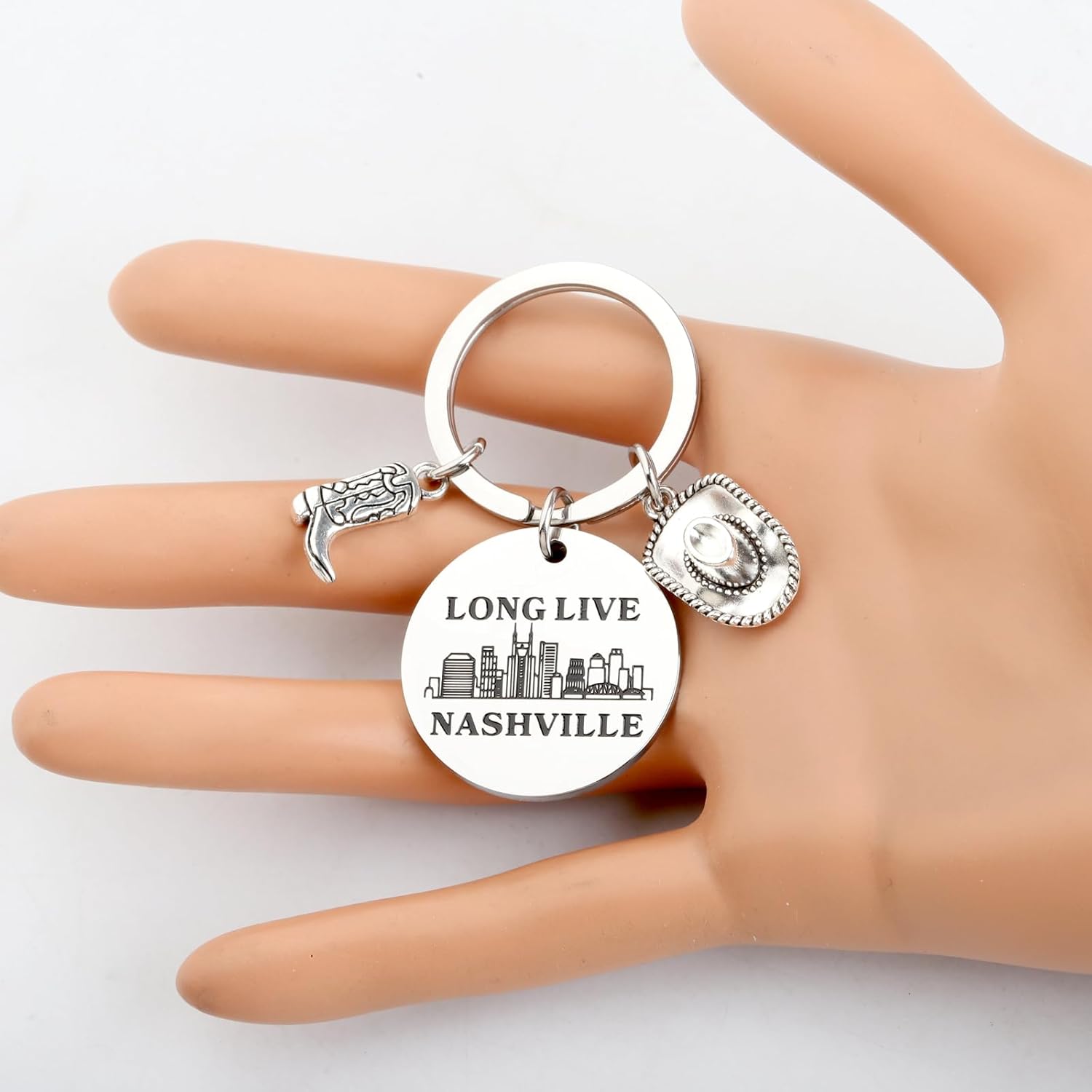 TGBJE Nashville Girls Trip Gift Long Live Nashville Keychain Music City Gift Western Country Cowgirl Jewelry Tennessee Gift