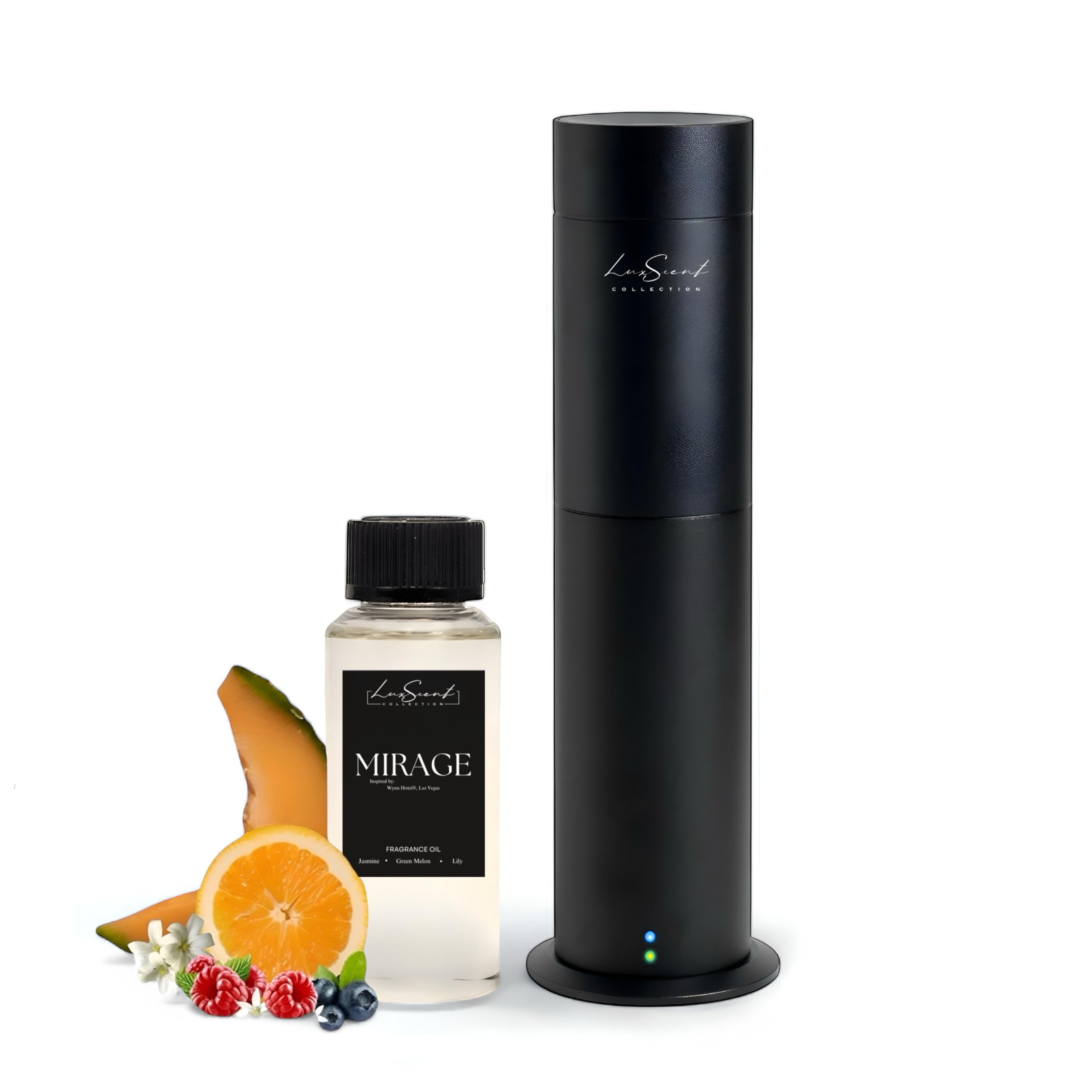 Aroma Scent Diffuser Starter Kit for Up to 1000SQ. FT. Coverage - 120ML Waterless Essential Oil Scent Included - Luxury Aroma Diffuser Ideal for Home, Office & Hotel (Black, Dream On)