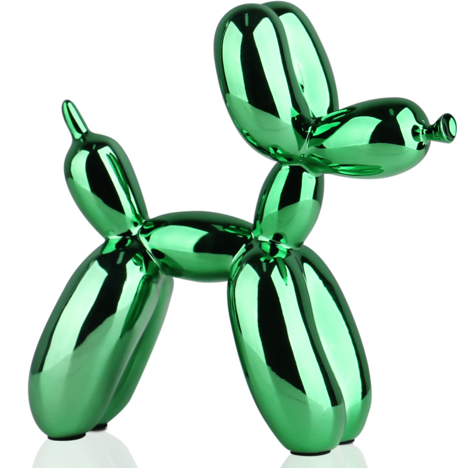 balloon dog sculpture modern home decor Collectible Figurines funky statues for bedroom trendy Animal living room decor Art resin decoration office standing deskdecor (11.8*11.8*4.7inch, pink)