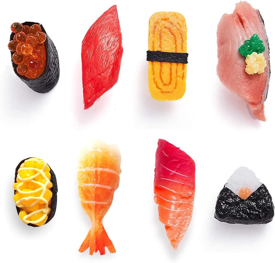 Simulation Sushi Refrigerator Magnets, Resin Handmade Craft Tourist Travel City Japan Souvenir Collection Letter Refrigerator Sticker
