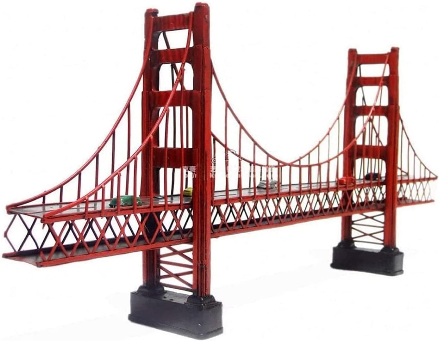 Sculpture Tabletop Decor Retro Metal Building Model Fashion Golden Gate Bridge 3D Metal Model Kit Sculpture, Souvenir Statues,Tabletop Decoration
