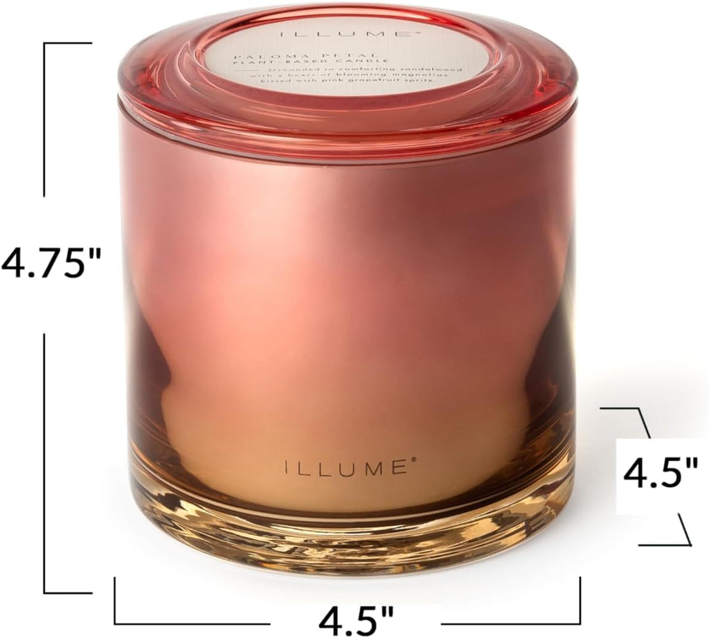 Illume Beautifully Done Essentials Paloma Petal Statement Glass Scented Soy Candle