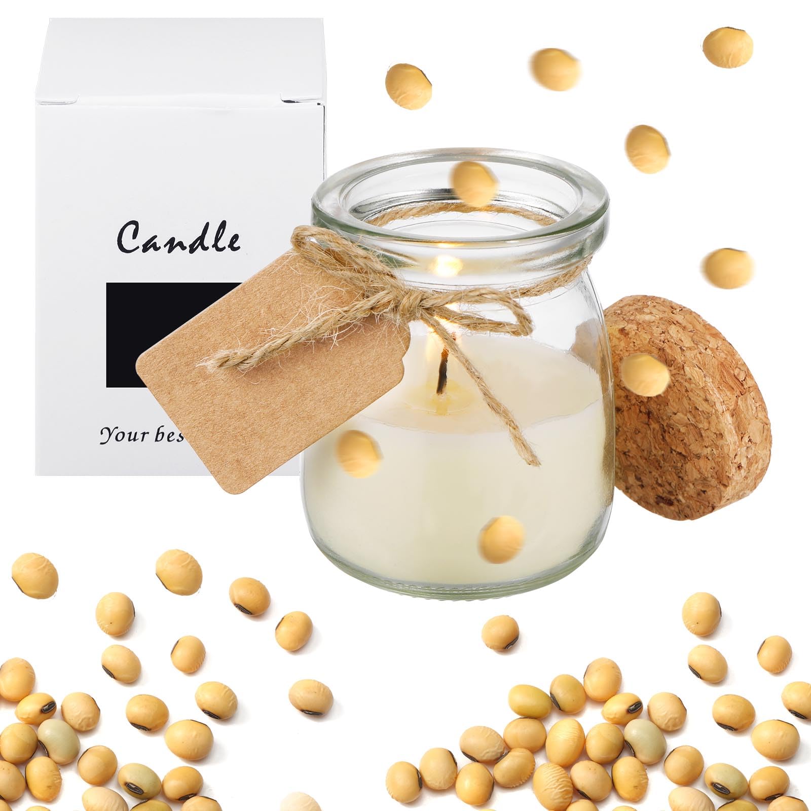 MTLEE 50 Pcs Fall Jar Candles Holiday Candle Gifts Natural Wax Jar with DIY Tag Cards Gift for Halloween Party Favor Home Supply Decor, Scents of Pumpkin