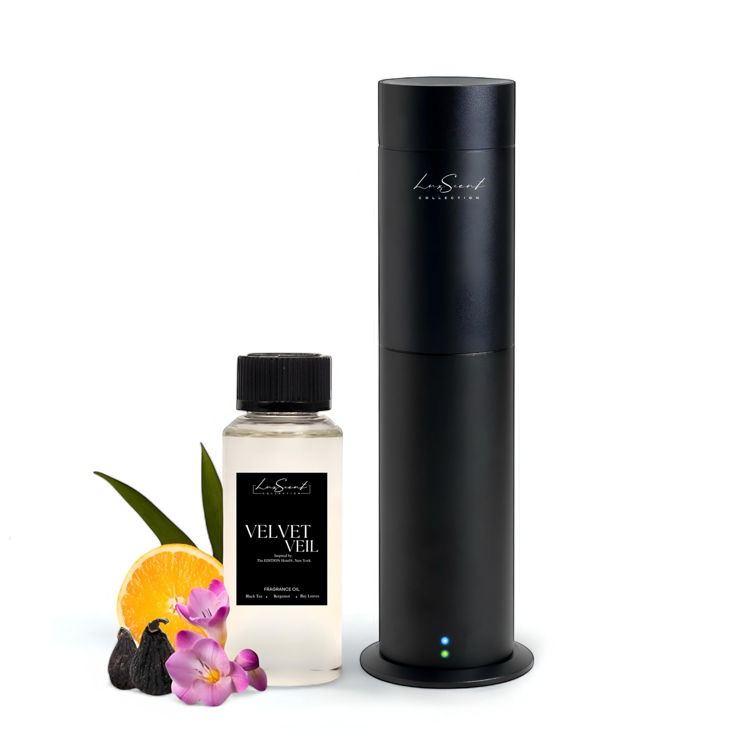 Aroma Scent Diffuser Starter Kit for Up to 1000SQ. FT. Coverage - 120ML Waterless Essential Oil Scent Included - Luxury Aroma Diffuser Ideal for Home, Office & Hotel (Black, Dream On)