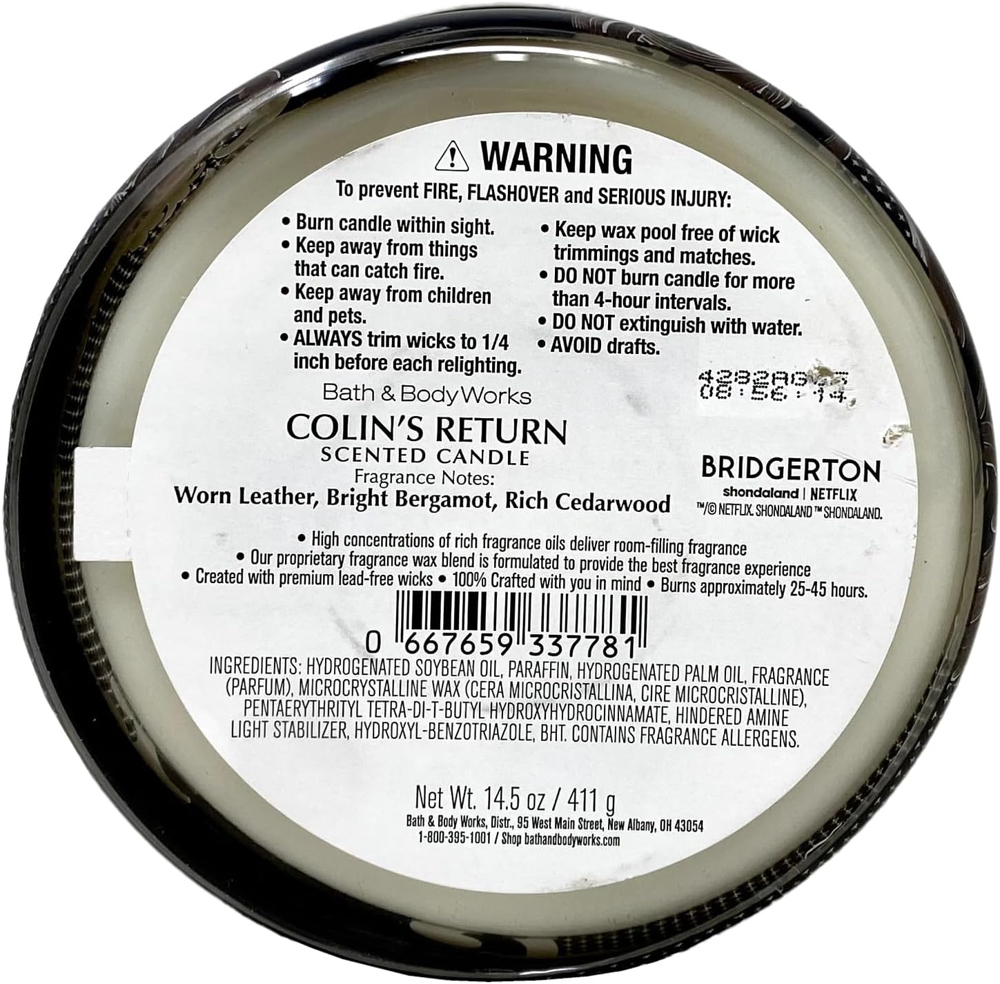 Bath & Body Works Bridgerton - Colin's Return 2 Piece 3-Wick Scented Candle Set with a Creamy Rose Bar Soap