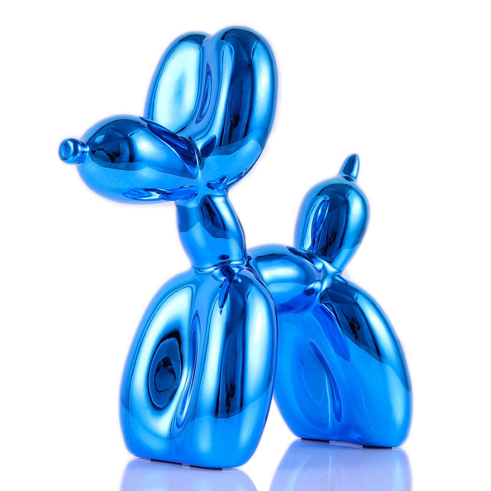 balloon dog sculpture modern home decor Collectible Figurines funky statues for bedroom trendy Animal living room decor Art resin decoration office standing deskdecor (11.8*11.8*4.7inch, pink)