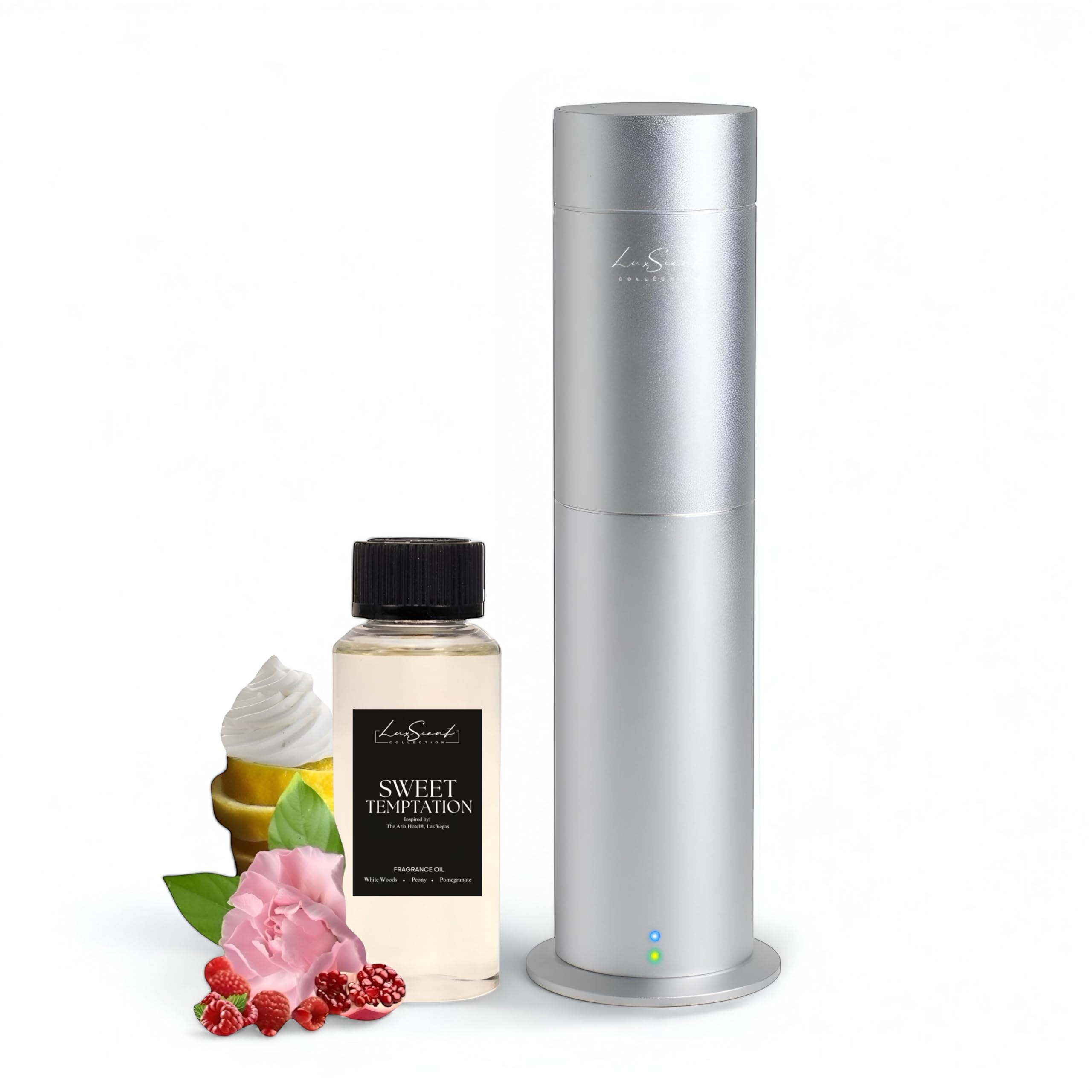 Aroma Scent Diffuser Starter Kit for Up to 1000SQ. FT. Coverage - 120ML Waterless Essential Oil Scent Included - Luxury Aroma Diffuser Ideal for Home, Office & Hotel (Black, Dream On)
