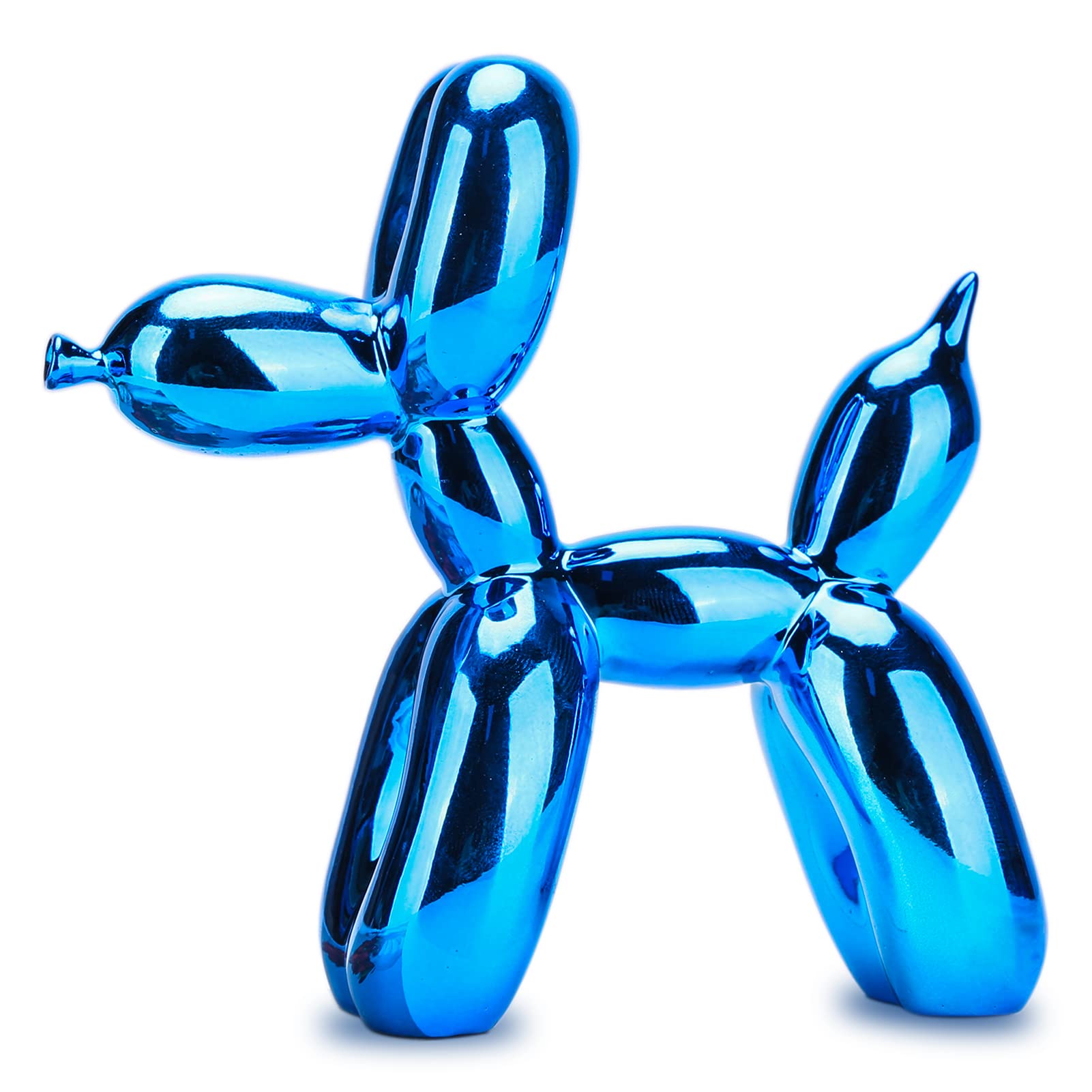 balloon dog sculpture modern home decor Collectible Figurines funky statues for bedroom trendy Animal living room decor Art resin decoration office standing deskdecor (11.8*11.8*4.7inch, pink)