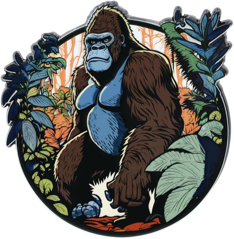 REAL SIC Gorilla Exotic Animal Pin - Premium Gold Plated and Zoo Souvenir Enamel Pin, Souvenir Brooch Lapel Pin for Casual Addition to Any Outfits Backpacks Jacket Hats, Ideal for Animal Lovers