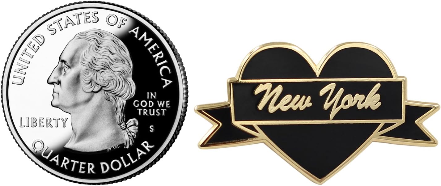 New York Enamel Pin by Real Sic - NYC Lapel Pin - I Love New York Souvenir Pin for Jackets, Backpacks, Bags, Hats & Tops