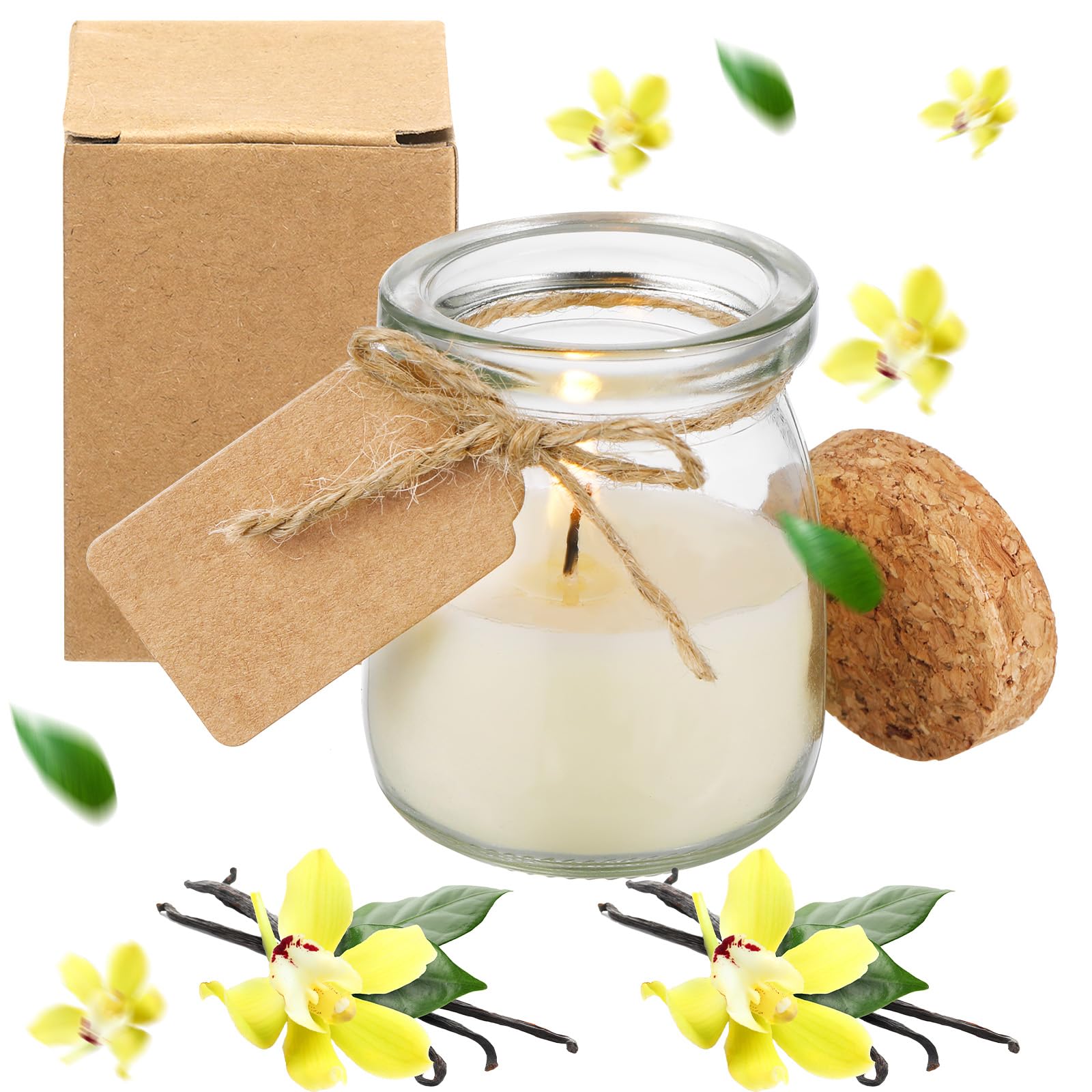 MTLEE 50 Pcs Fall Jar Candles Holiday Candle Gifts Natural Wax Jar with DIY Tag Cards Gift for Halloween Party Favor Home Supply Decor, Scents of Pumpkin