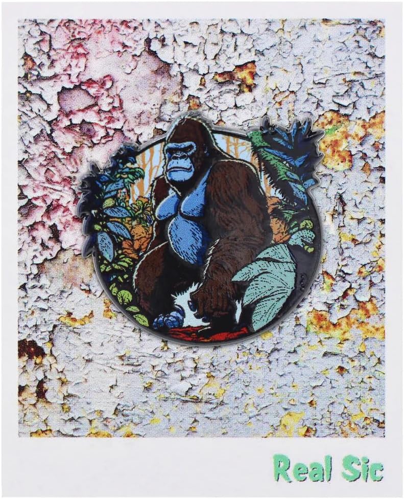 REAL SIC Gorilla Exotic Animal Pin - Premium Gold Plated and Zoo Souvenir Enamel Pin, Souvenir Brooch Lapel Pin for Casual Addition to Any Outfits Backpacks Jacket Hats, Ideal for Animal Lovers