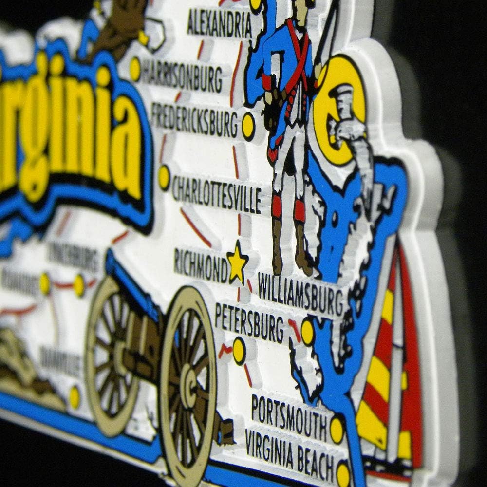 Florida Jumbo State Magnet by Classic Magnets, 4" x 4", Collectible 3D Rubber Vintage-Style Souvenirs and Gifts Made in The USA