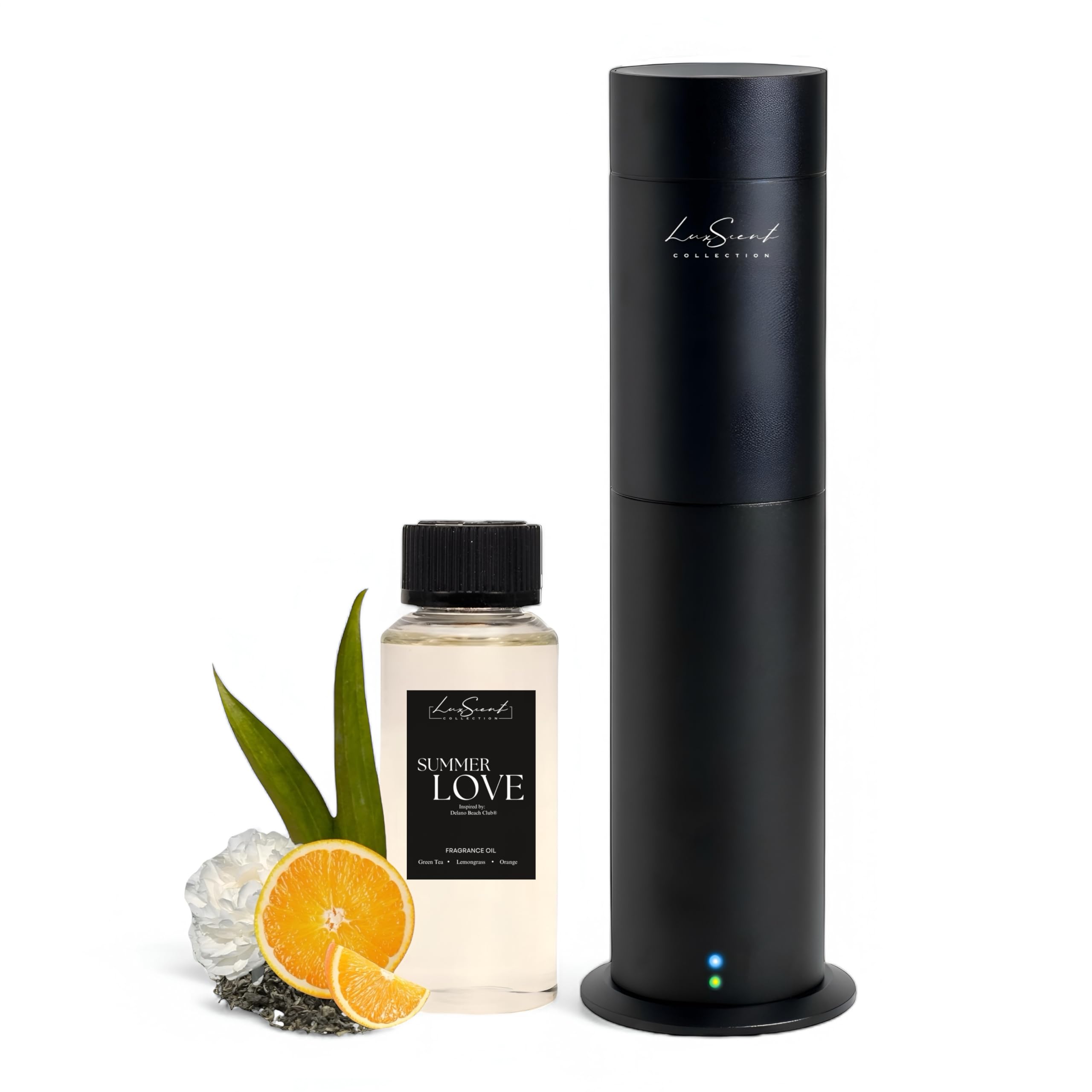 Aroma Scent Diffuser Starter Kit for Up to 1000SQ. FT. Coverage - 120ML Waterless Essential Oil Scent Included - Luxury Aroma Diffuser Ideal for Home, Office & Hotel (Black, Dream On)