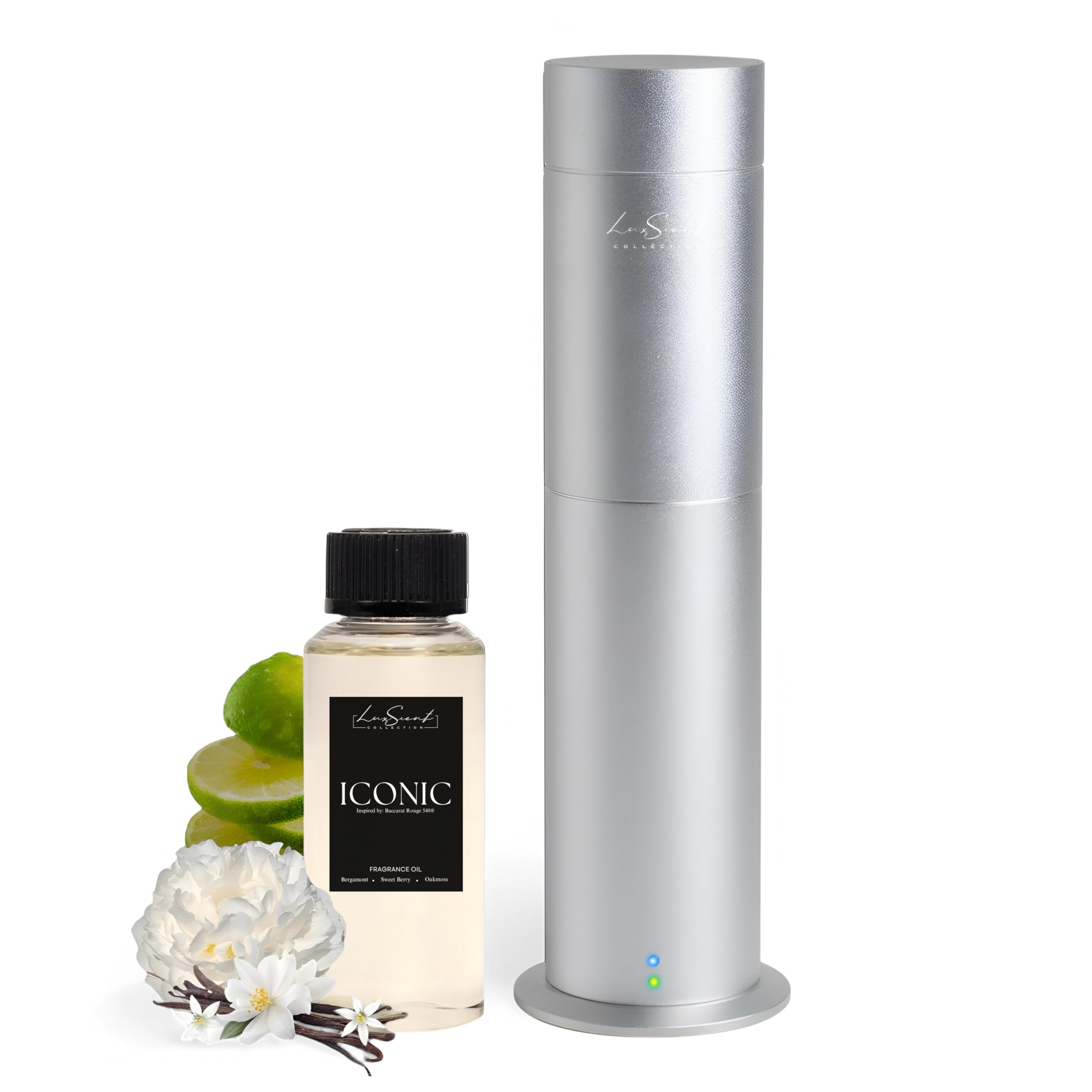 Aroma Scent Diffuser Starter Kit for Up to 1000SQ. FT. Coverage - 120ML Waterless Essential Oil Scent Included - Luxury Aroma Diffuser Ideal for Home, Office & Hotel (Black, Dream On)