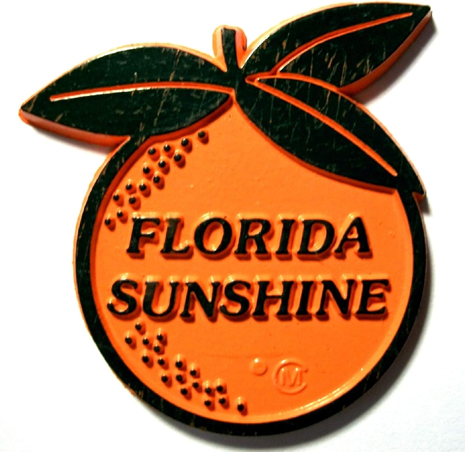 Saddle Mountain Souvenir Florida Sunshine Orange Shaped Refrigerator Magnet, Funky, Plastic, 1 Count, 2 inches x 2 inches