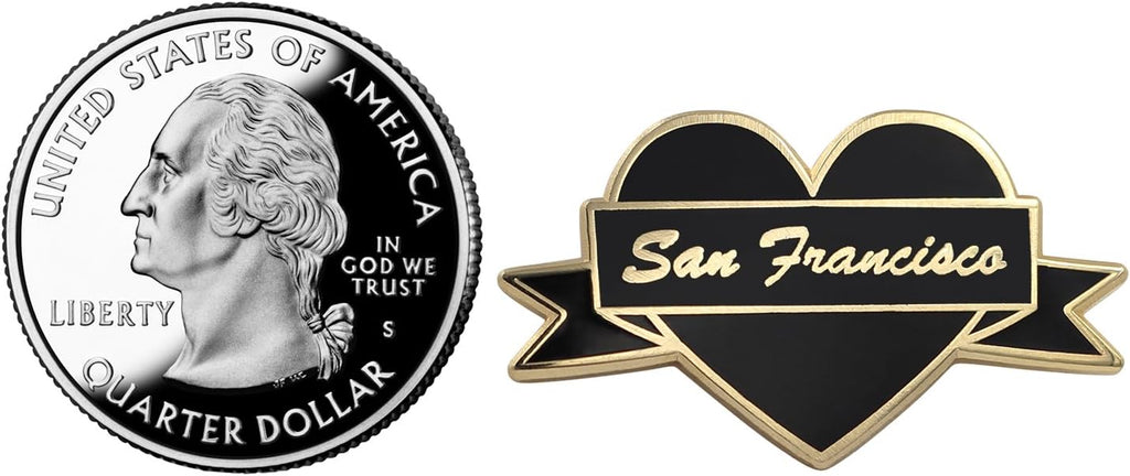 I Heart San Francisco Enamel Pin by Real Sic - San Fran Lapel Pin - I Love San Francisco Souvenir Pin for Jackets, Backpacks, Bags, Hats & Tops