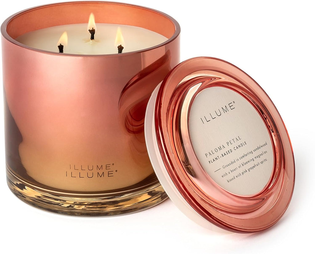 Illume Beautifully Done Essentials Paloma Petal Statement Glass Scented Soy Candle