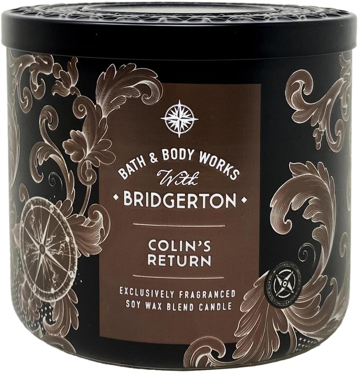 Bath & Body Works Bridgerton - Colin's Return 2 Piece 3-Wick Scented Candle Set with a Creamy Rose Bar Soap