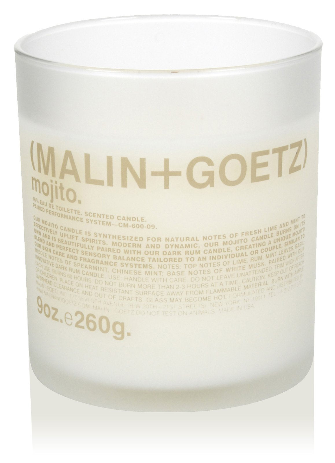 MALIN+GOETZ 9oz Scented Candle | Hand-Poured Soy Wax with Unique Fragrance Blends | Clean-Burning, Vegan & Cruelty-Free | Bergamot, Sage, Otto, Tomato, Strawberry, Cannabis, Dark Rum & Leather
