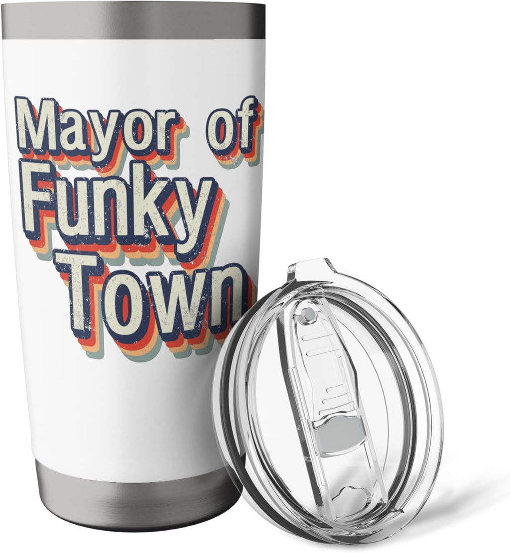 Mayor of Funky Town 1970s Dance Move Old Party Souvenir Stainless Steel Insulated Tumbler