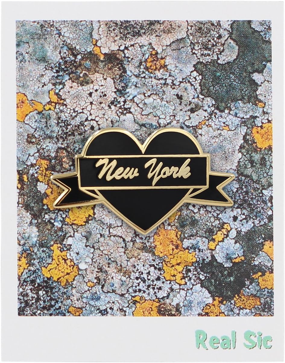 New York Enamel Pin by Real Sic - NYC Lapel Pin - I Love New York Souvenir Pin for Jackets, Backpacks, Bags, Hats & Tops
