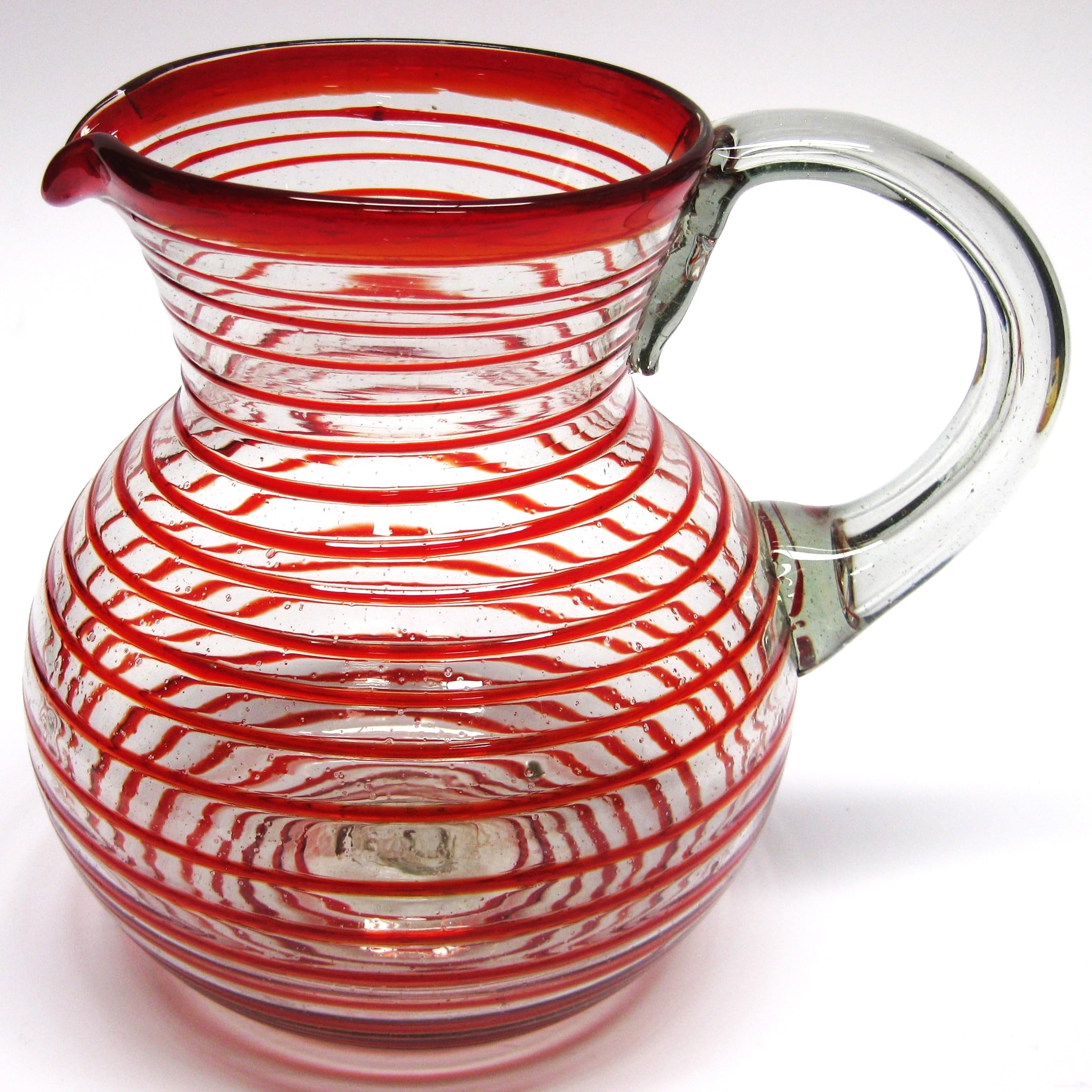 Ruby Red Spiral 14 oz Drinking Glasses (set of 6), Recycled Glass, Lead-free, Toxin-Free (Drinking)