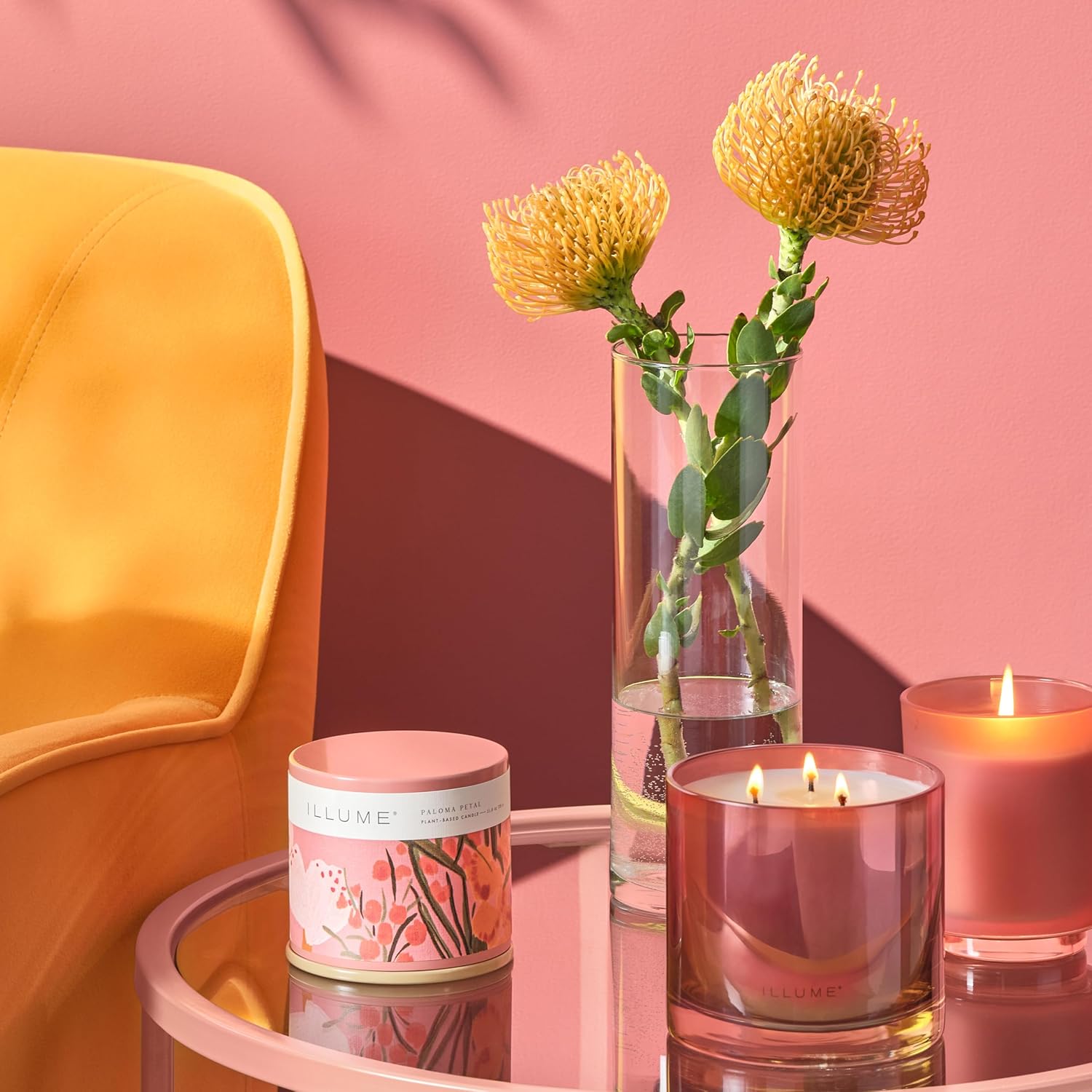 Illume Beautifully Done Essentials Paloma Petal Statement Glass Scented Soy Candle