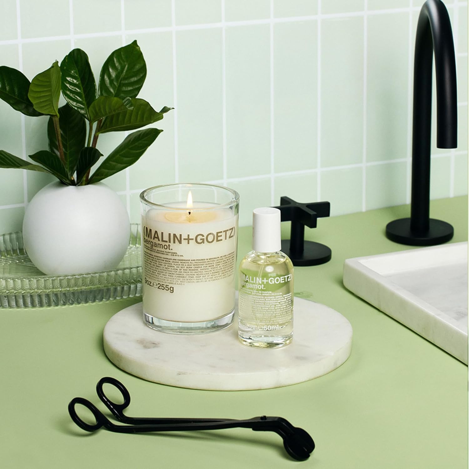 MALIN+GOETZ 9oz Scented Candle | Hand-Poured Soy Wax with Unique Fragrance Blends | Clean-Burning, Vegan & Cruelty-Free | Bergamot, Sage, Otto, Tomato, Strawberry, Cannabis, Dark Rum & Leather