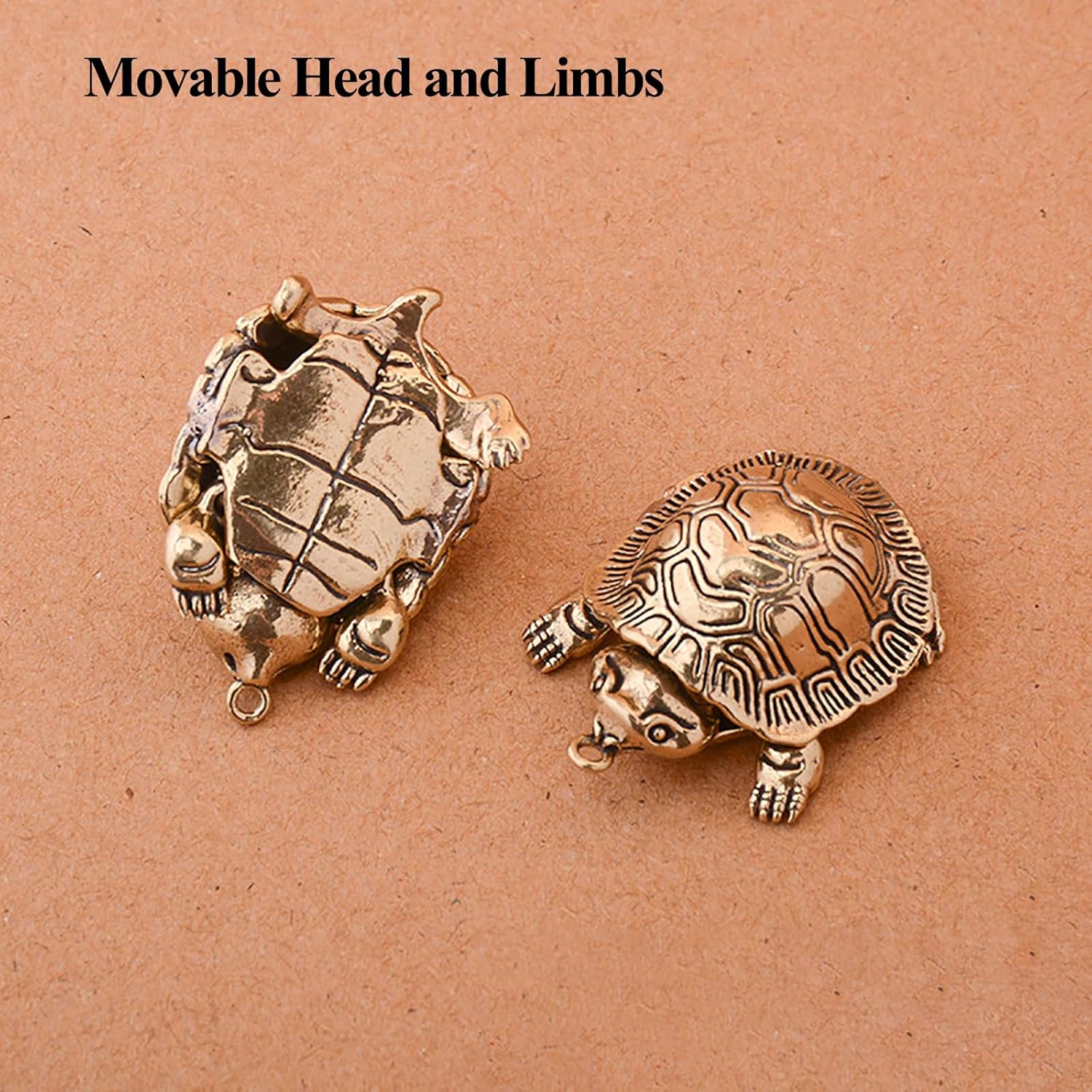 Vintage Brass Turtle Keychain for Men Lucky Sea Turtle Gift for Women Tortoise Statue with Lucky Coins