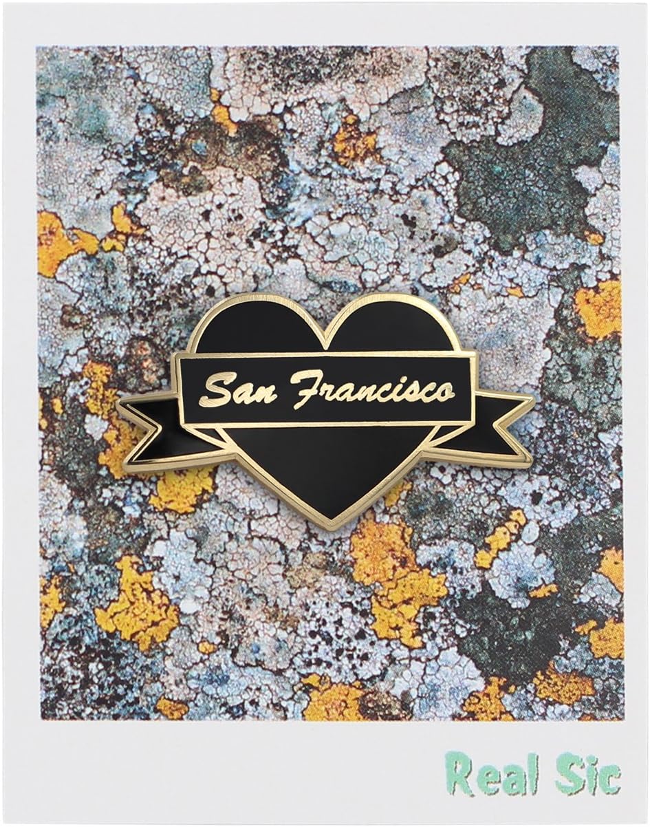 I Heart San Francisco Enamel Pin by Real Sic - San Fran Lapel Pin - I Love San Francisco Souvenir Pin for Jackets, Backpacks, Bags, Hats & Tops