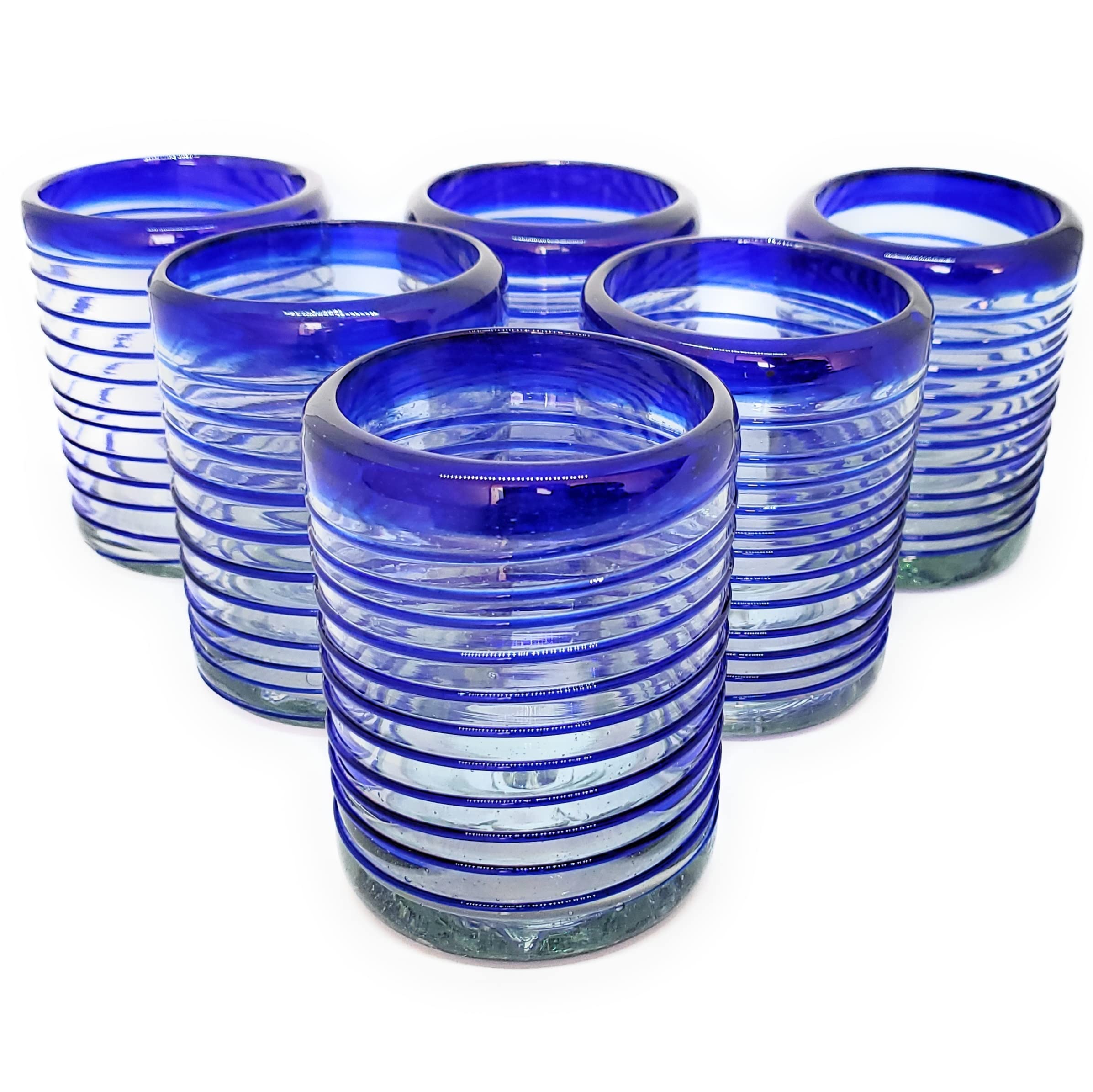 Ruby Red Spiral 14 oz Drinking Glasses (set of 6), Recycled Glass, Lead-free, Toxin-Free (Drinking)