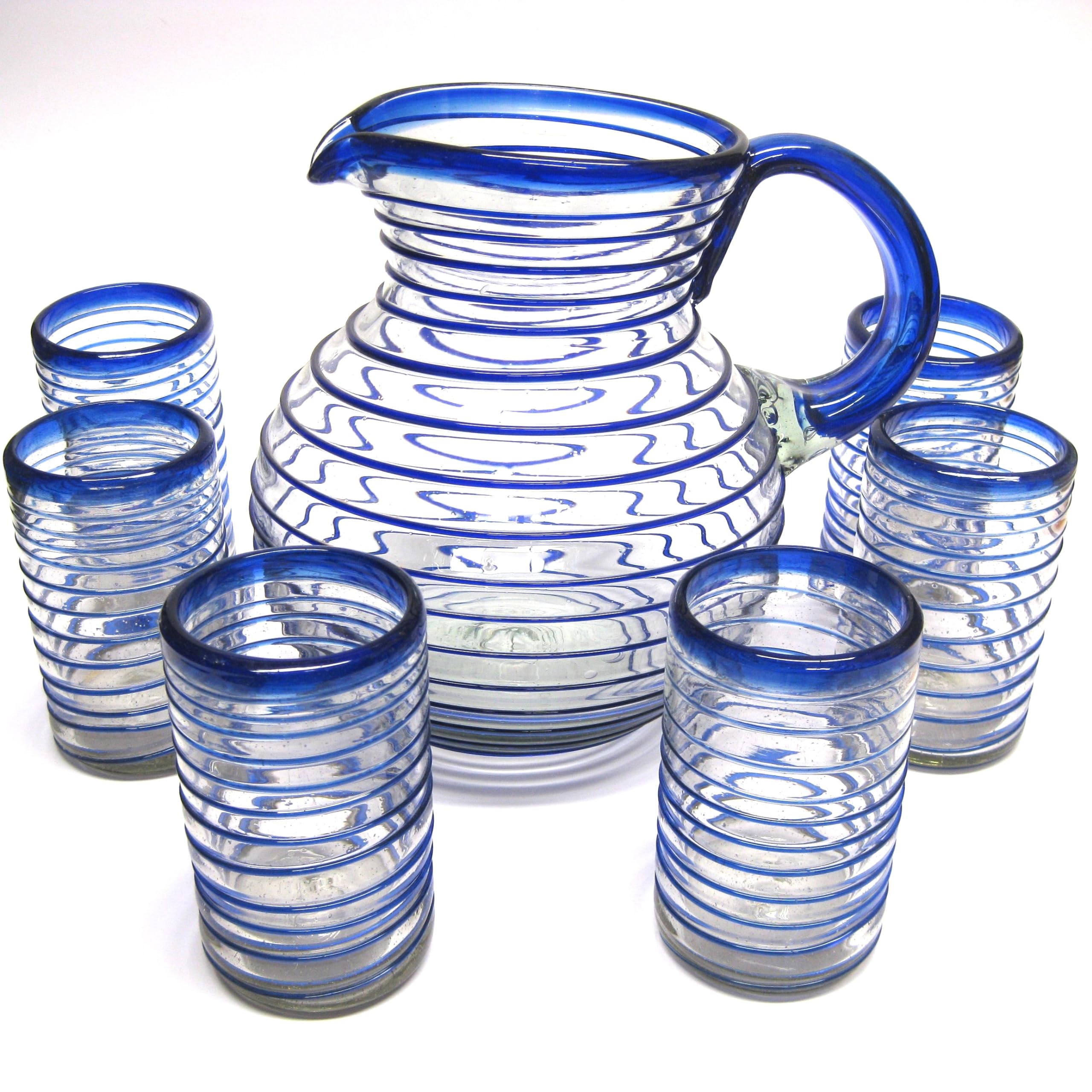 Ruby Red Spiral 14 oz Drinking Glasses (set of 6), Recycled Glass, Lead-free, Toxin-Free (Drinking)
